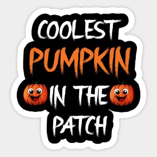 Kids Coolest Pumpkin In The Patch Halloween Toddler Boys Men Sticker